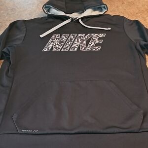 Nike Charcoal Hoodie with Patterned Logo